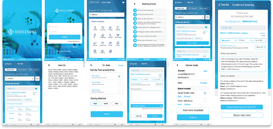 Mobile app for MedGenome Test Menu